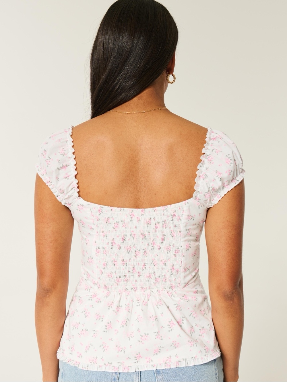 Hollister Ruffle Trim Poplin Blouse - Picture 2 of 5